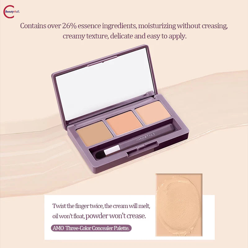 Amortals Perfect Skin Three-Color Concealer Palette - ColourKnows